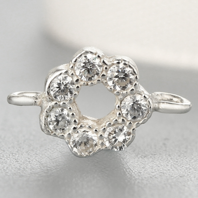 925 Sterling Silver Shine Cubic Zirconia Round Charms
