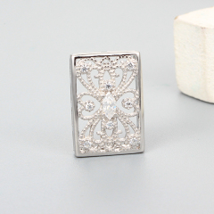 925 Sterling Silver Filigree Square Charms