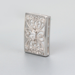 925 Sterling Silver Filigree Square Charms