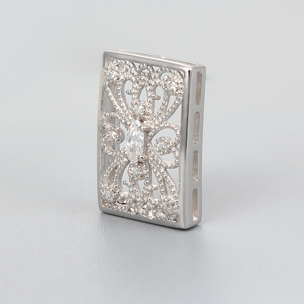 925 Sterling Silver Filigree Square Charms