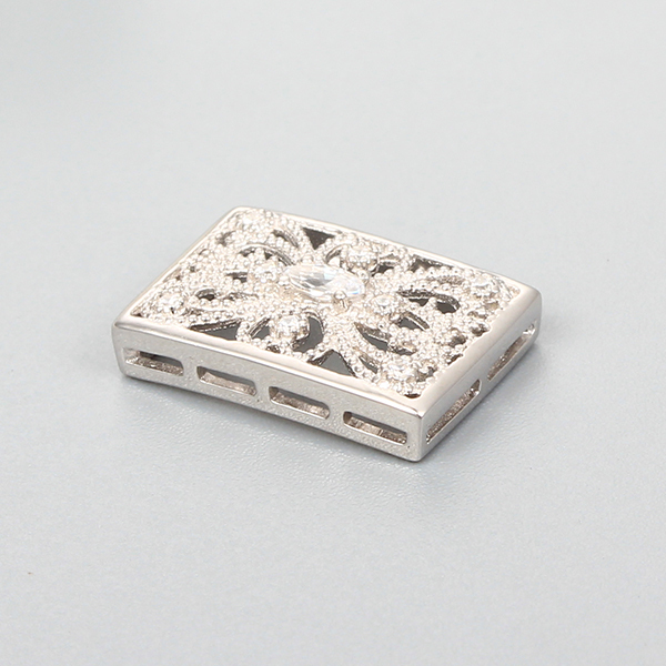925 Sterling Silver Filigree Square Charms