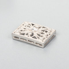925 Sterling Silver Filigree Square Charms