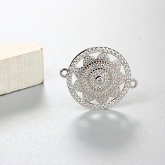 925 Sterling Silver Sunflower Connector Charms