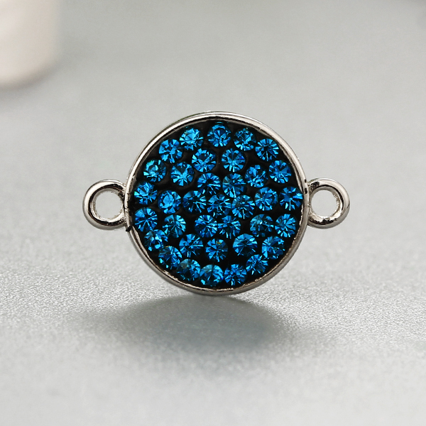 925 Sterling Silver CZ Stone Round Charms