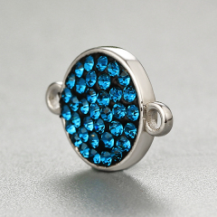 925 Sterling Silver CZ Stone Round Charms