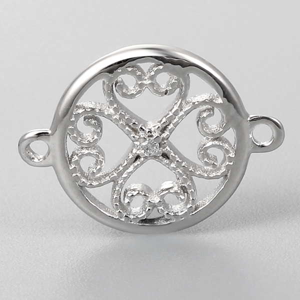 925 Sterling Silver Round Connector Charms