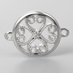 925 Sterling Silver Round Connector Charms