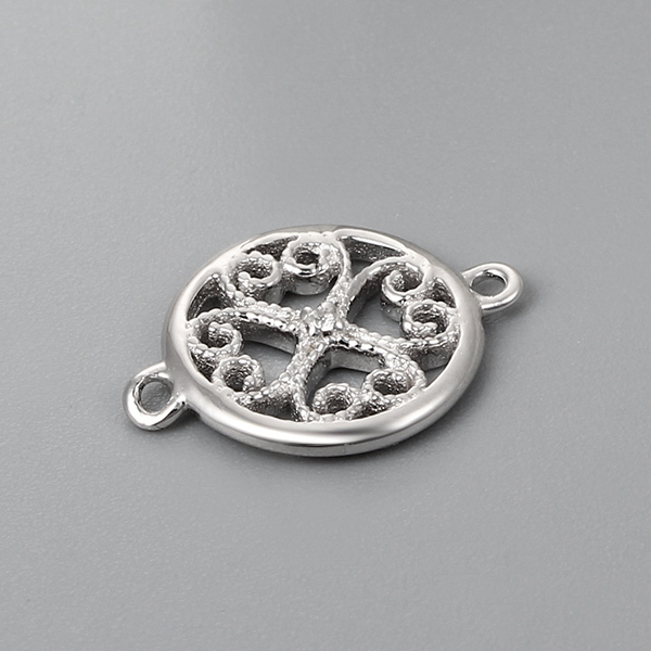 925 Sterling Silver Round Connector Charms