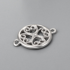 925 Sterling Silver Round Connector Charms