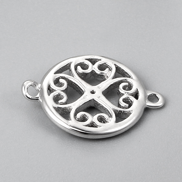 925 Sterling Silver Round Connector Charms