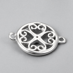 925 Sterling Silver Round Connector Charms