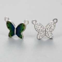 925 Sterling Silver CZ Pave Or Enamel Butterfly Charms