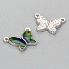 925 Sterling Silver CZ Pave Or Enamel Butterfly Charms