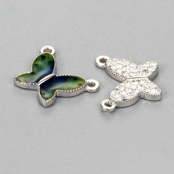 925 Sterling Silver CZ Pave Or Enamel Butterfly Charms