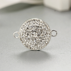 925 Sterling Silver Round Crystals Clay Charms