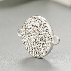925 Sterling Silver Round Crystals Clay Charms