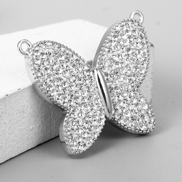 925 Sterling Silver Butterfly Bezel