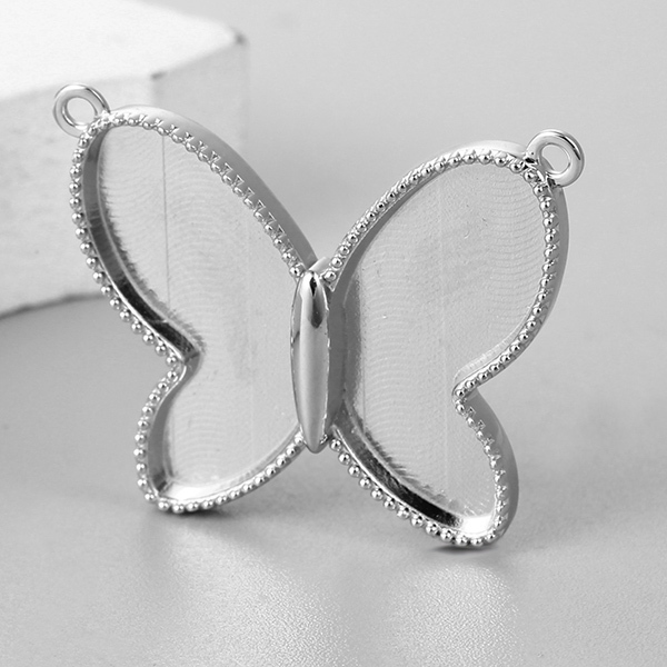 925 Sterling Silver Butterfly Bezel