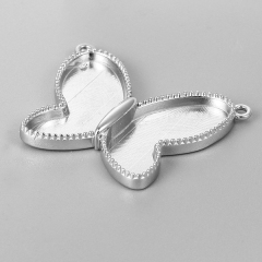 925 Sterling Silver Butterfly Bezel