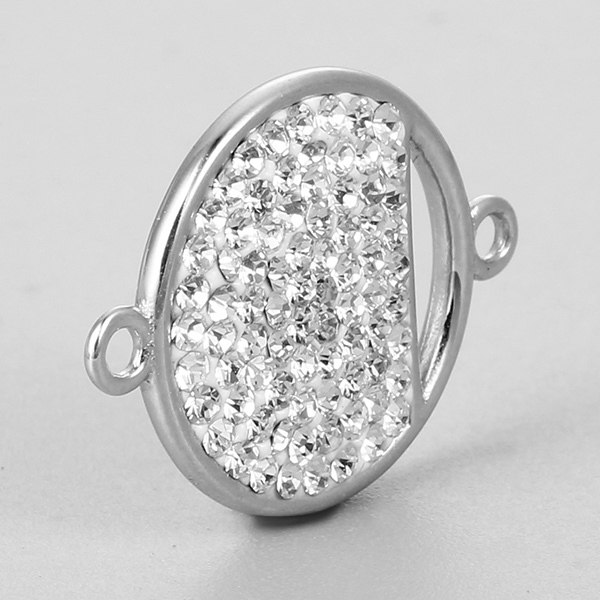 925 Sterling Silver Round Blank Bezel Connector Charm