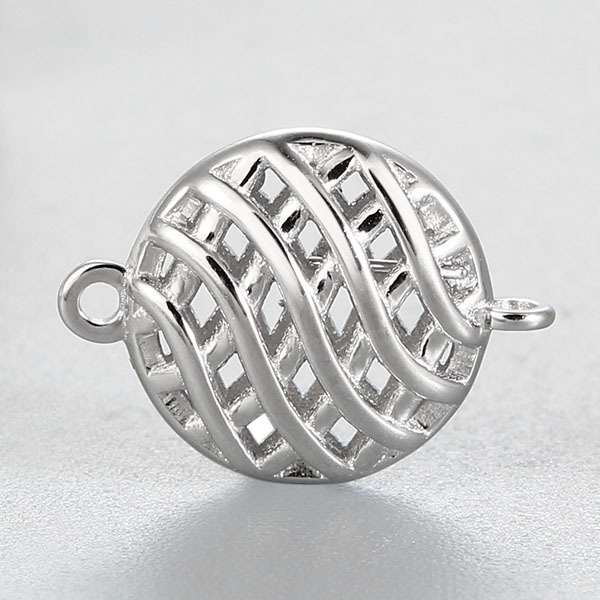 925 Sterling Silver Hollow Round Charms