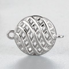 925 Sterling Silver Hollow Round Charms
