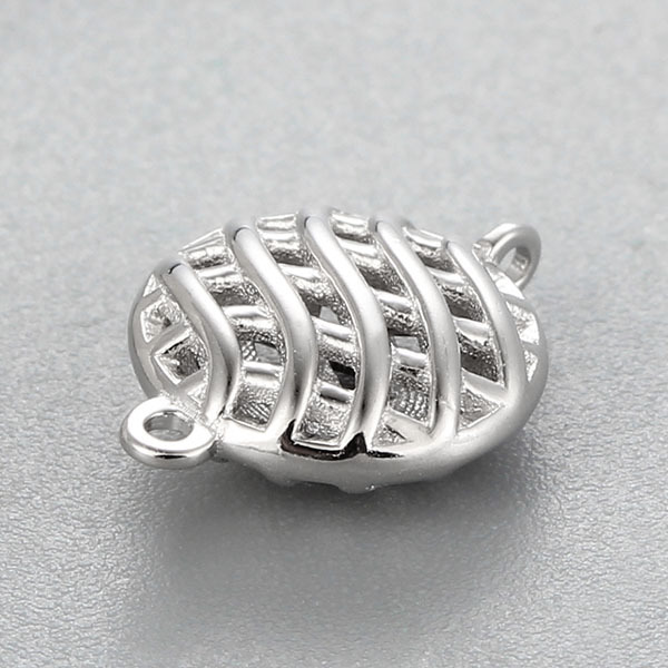 925 Sterling Silver Hollow Round Charms