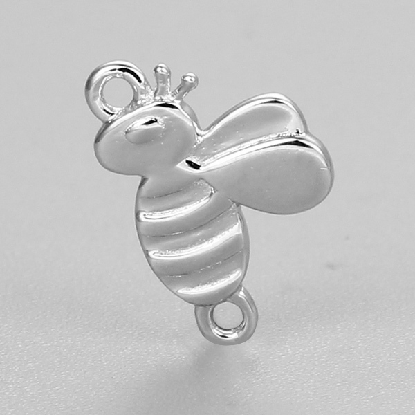 925 Sterling Silver Bee Connector Charms