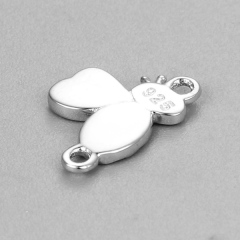 925 Sterling Silver Bee Connector Charms