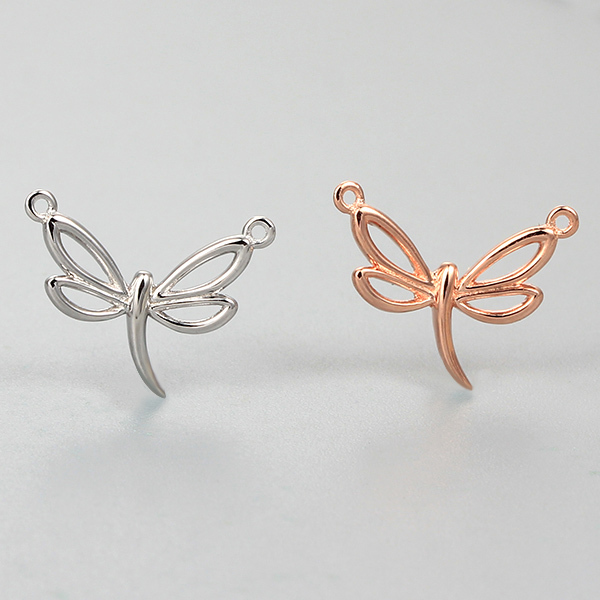 925 Sterling Silver Dragonfly Connector Charm