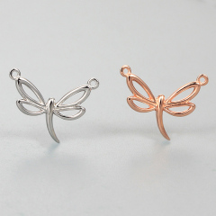 925 Sterling Silver Dragonfly Connector Charm