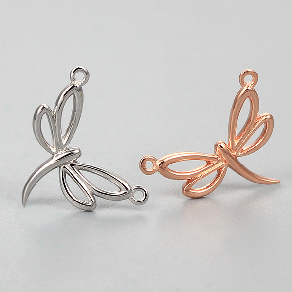 925 Sterling Silver Dragonfly Connector Charm