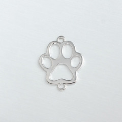 925 Sterling Silver Hollow Dog Paw Charm