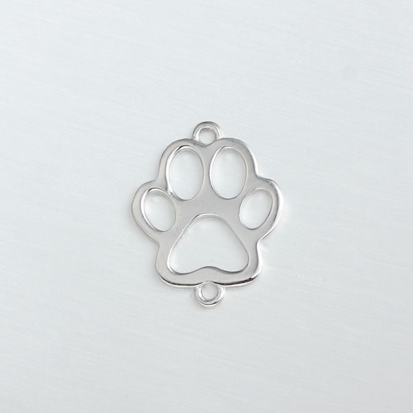 925 Sterling Silver Hollow Dog Paw Charm