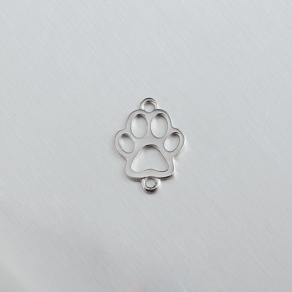 925 Sterling Silver Small Hollow Bear Paw Charm