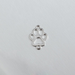 925 Sterling Silver Small Hollow Bear Paw Charm