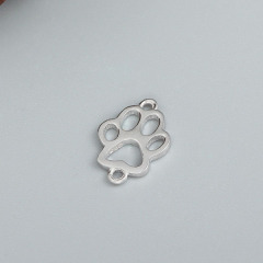 925 Sterling Silver Small Hollow Bear Paw Charm