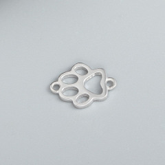 925 Sterling Silver Small Hollow Bear Paw Charm