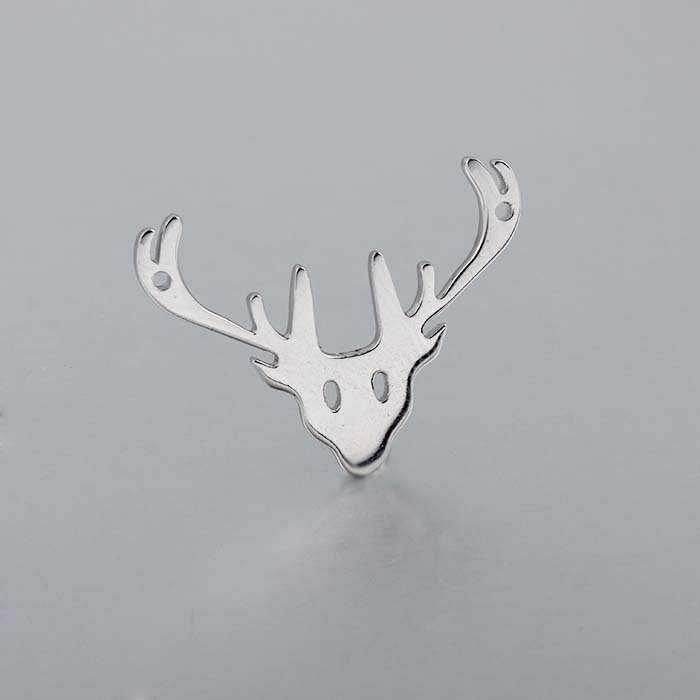 925 Sterling Silver Christmas Deer Charm, Approx 17.7*24mm