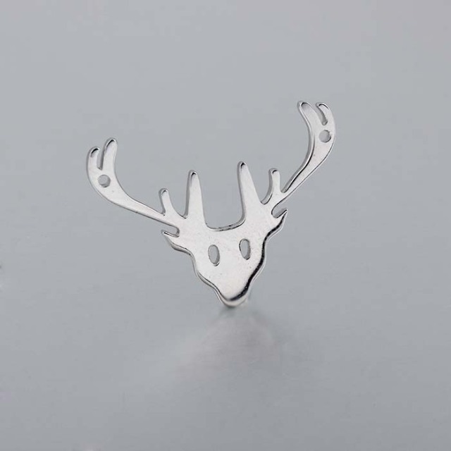 925 Sterling Silver Christmas Deer Charm, Approx 17.7*24mm
