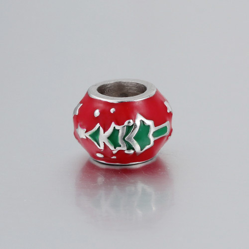 925 Silver Enamel Enamel Christmas Bead