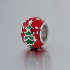 925 Silver Enamel Enamel Christmas Bead