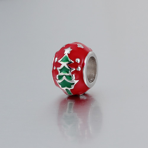 925 Silver Enamel Enamel Christmas Bead