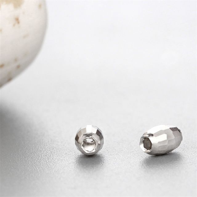 925 Sterling Silver Cut Oval Beads