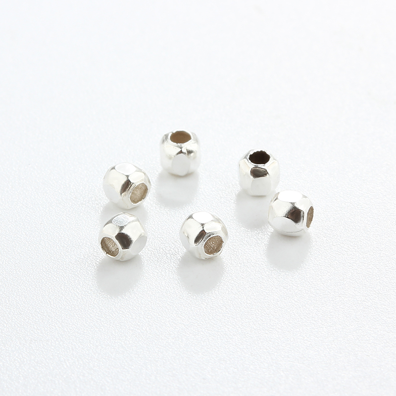 925 Sterling Silver Faceted Square Beads For Diy Jewelry Making?