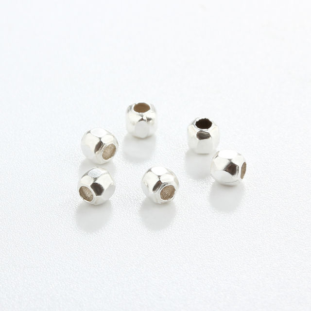 925 Sterling Silver Faceted Square Beads For Diy Jewelry Making?