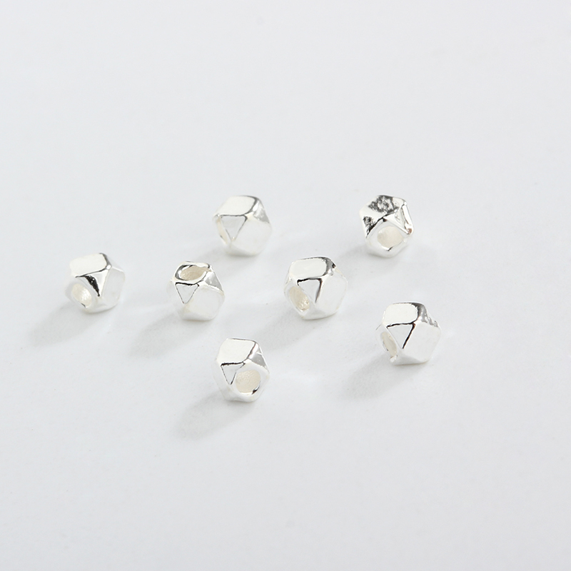 925 Sterling Silver Irregular Diy Spacer Bead