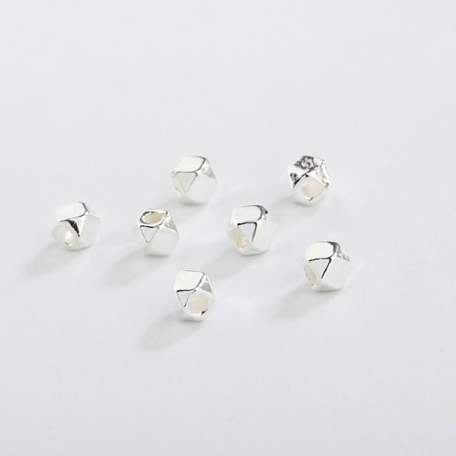 925 Sterling Silver Irregular Diy Spacer Bead