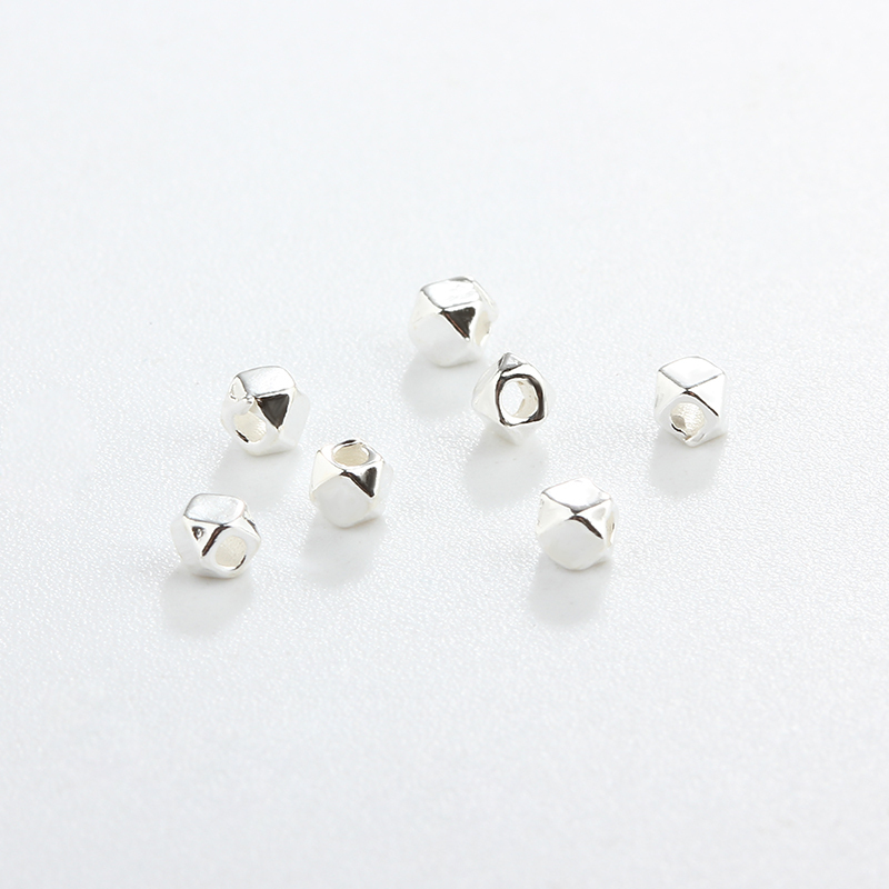 925 Sterling Silver Irregular Diy Spacer Bead