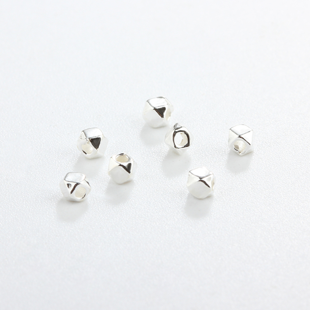 925 Sterling Silver Irregular Diy Spacer Bead